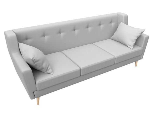 Прямой диван Брайтон 3 (полностью экокожа белая) - Вид 5