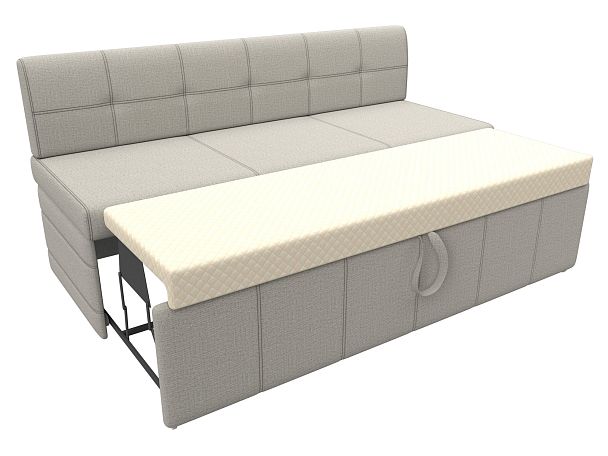 Диван кухонный прямой Лео Рогожка бежевый - Вид 7