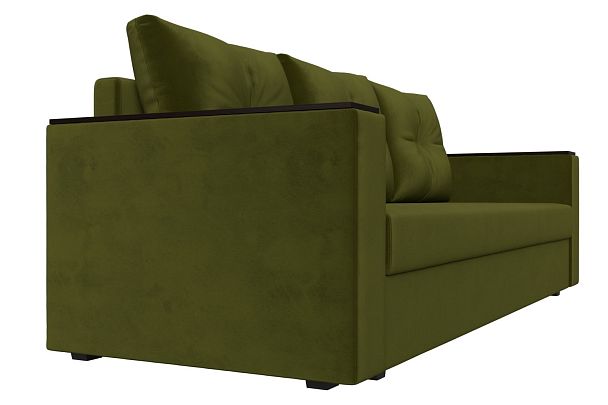 Диван прямой Атланта Лайт без стола (полностью микровельвет зеленый) - Вид 3