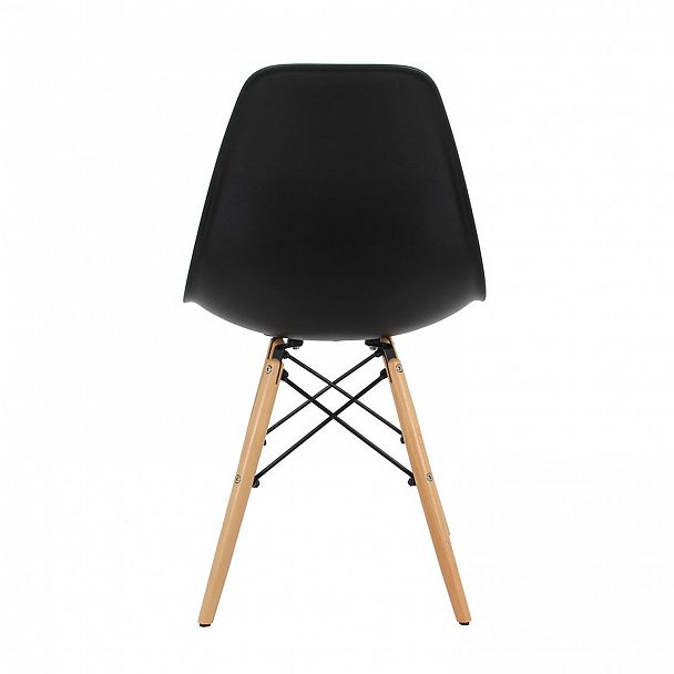 Стулья BRABIX "Eames CF-010", КОМПЛЕКТ 4 шт., пластик черный, опоры дерево/металл, 532631, 2033A - Вид 7