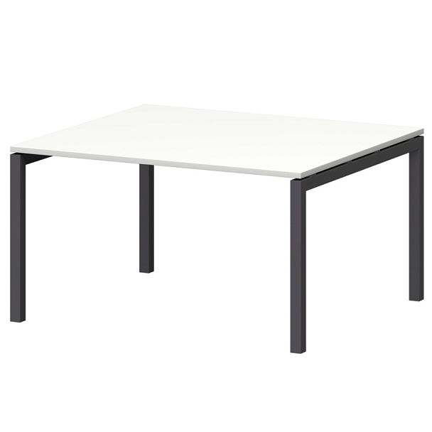 Стол переговорный на металлокаркасе СМСП-П-14.123.Пр50 Белый/Антрацит 1400x1236x750 Смарт - Вид 1