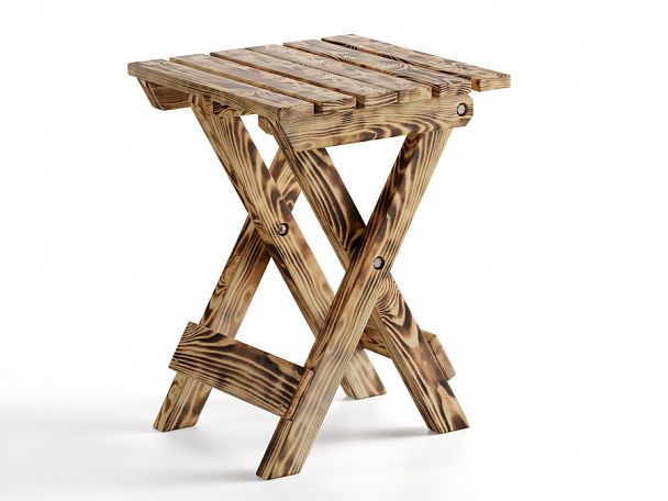 Табурет складной деревянный, сосна, цвет зебра - Вид 1