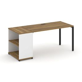 Concept Стол рабочий с опорным стеллажом CN.SP-203 Сандал Янтарный/Белый Бриллиант/Металл Черный 1800*720*750 - Фото предпросмотра