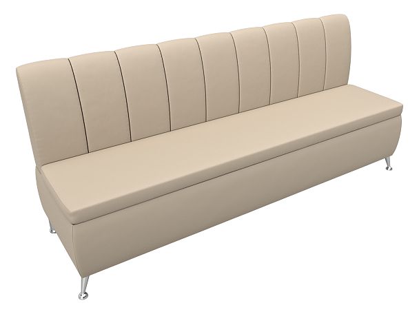 Кухонный прямой диван Кантри (полностью экокожа бежевая) - Вид 5
