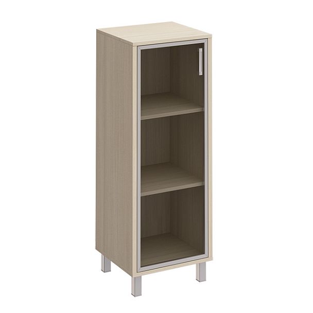 Шкаф для документов левый, дверь в алюминиевой раме "Борн" В 421-817 дуб шамони - Вид 1