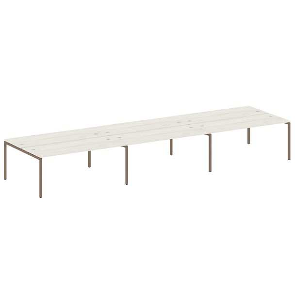 Metal System Quattro Р. ст. на 6 раб. места на П-образном м/к 40БП.СМ-6.5 Дуб наварра/Мокко металл 5400*1475*750 - Вид 1