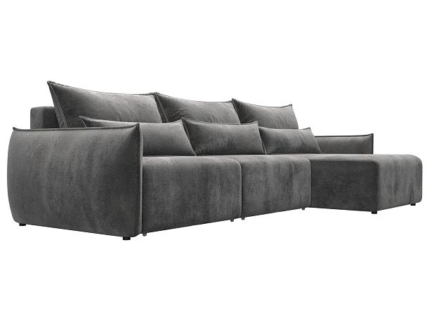 Диван угловой Лига-051 НПБ Лонг угол универсальный Велюр серый - Вид 3