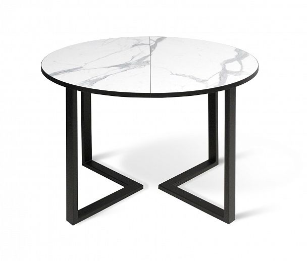 Стол раздвижной Sheffilton SHT-T41/100-140 обеденный статуарио венато/черный - Вид 1