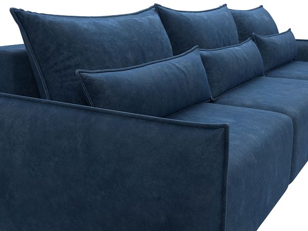 Диван прямой Лига-051 НПБ Лонг Велюр синий - Вид 4