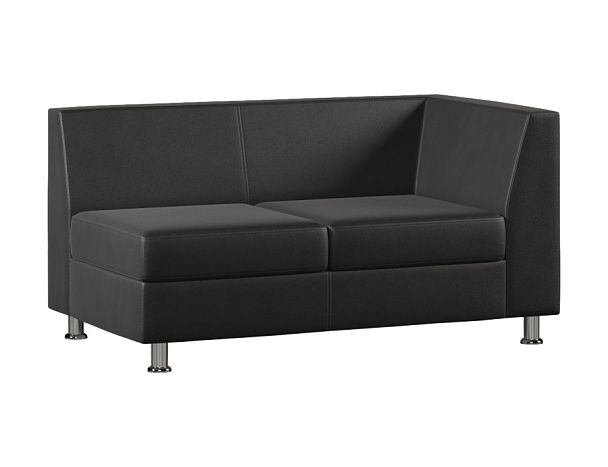 Модуль Everprof Monro с подлокотником двухместный левый Экокожа Черный - Вид 1