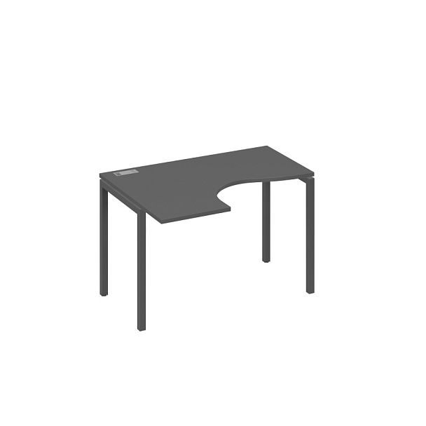 Стол эргономичный левый "Классика" на металлокаркасе DUE A4 А4 Б2 031 БП антрацит премиум / металлокаркас антрацит - Вид 1