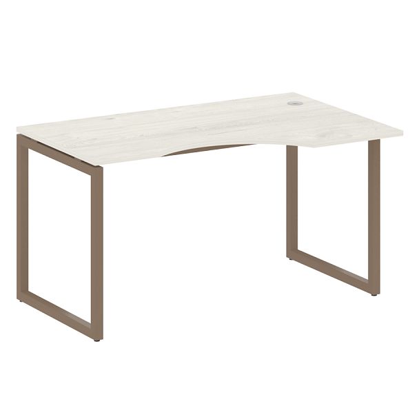 Metal System Quattro Стол криволинейный правый на О-образном м/к 40БО.СА-2 (R) Дуб наварра/Мокко металл 1400*900*750 - Вид 1