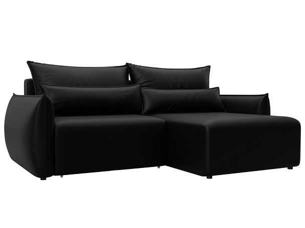 Диван угловой Лига-051 НПБ угол универсальный Экокожа черный - Вид 1