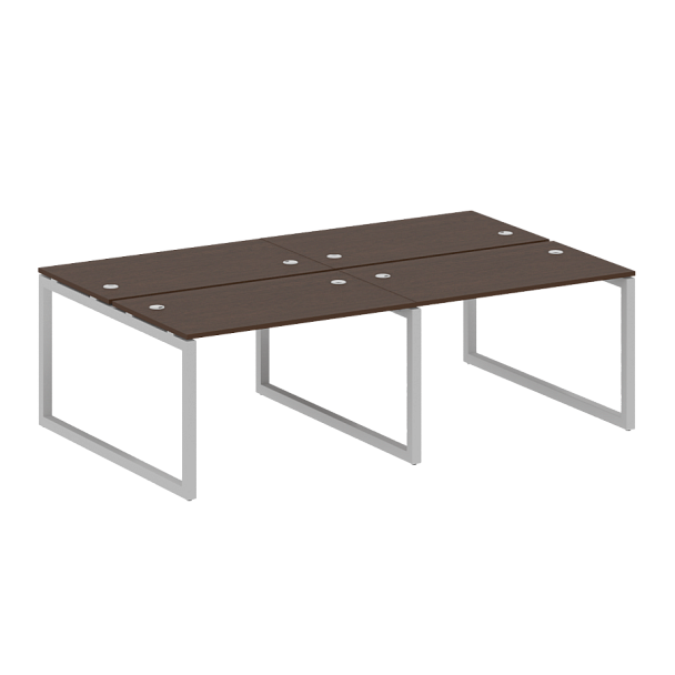 Metal System Quattro Р. ст. на 4 раб. места на О-образном м/к 50БО.СМ-4.2 Венге/Серый металл 2400*1475*750 - Вид 1