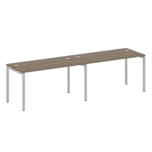 Metal System Quattro Р. ст. на 2 раб. места на П-образном м/к 40БП.СМ-2.3 Вяз/Серый металл 2800*720*750 - Вид 1