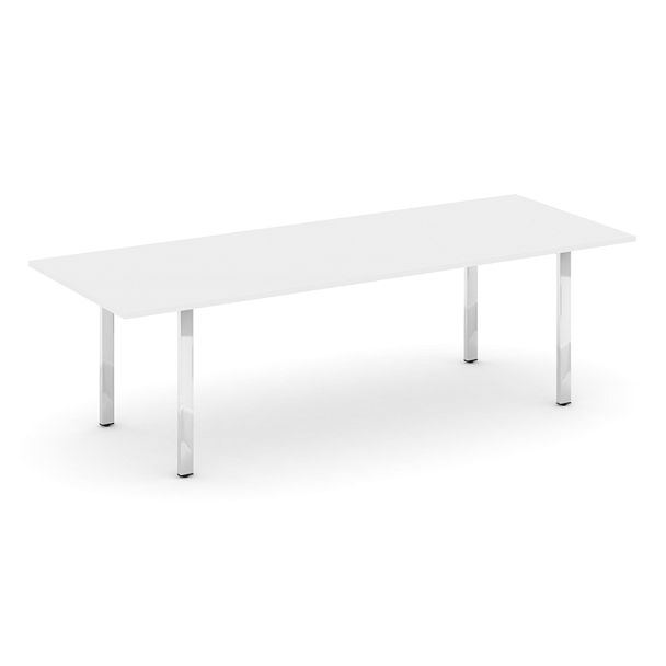 Style Project Direct Lux Стол переговорный M-SN-6P.SPRG-258.3 Белый/Нержавеющая Сталь/Хром 2580*980*25 - Вид 1