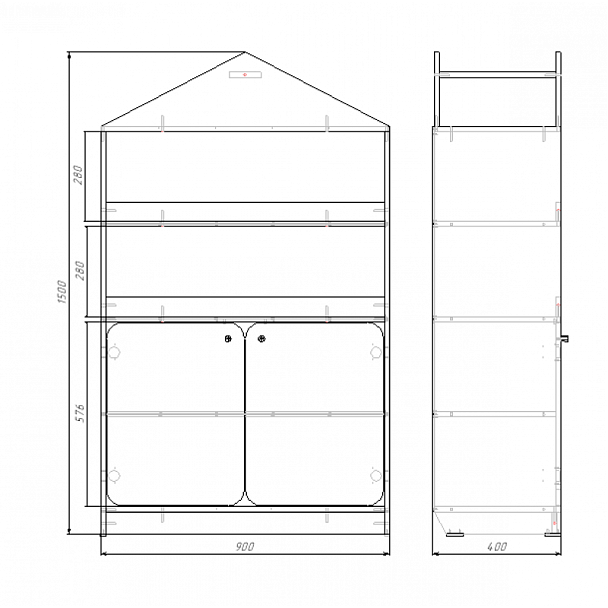 Стенка модульная Домик модули 1-5, цветной - Вид 7