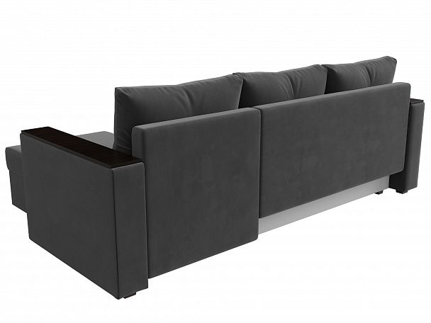 Угловой диван Атланта Лайт Б/С правый (полностью велюр серый) - Вид 6