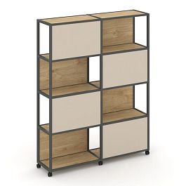 Shelf Mobile Стеллаж 5 уровней 2 секции VR.LT-STK-516.06 Тиквуд Светлый/Металл Антрацит/W-04 1170*400*2000 - Фото предпросмотра