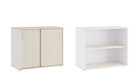 Тумба с раздвижными фасадами Tess 90x45x75 дуб шамони светлый - Фото предпросмотра