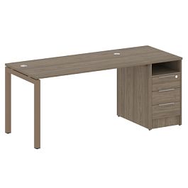 Metal System Quattro Р. ст. с тумбой на П-образном м/к 50БП.РС-СТП-1.3 Вяз/Мокко металл 1812*720*750 - Фото предпросмотра