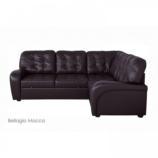 Угловой диван "Сидней с тумбой" в коже - Вид 3