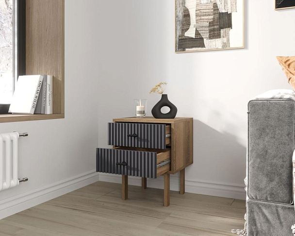 Тумбочка с двумя ящиками Emerson арт EM16/7024/L - Вид 2