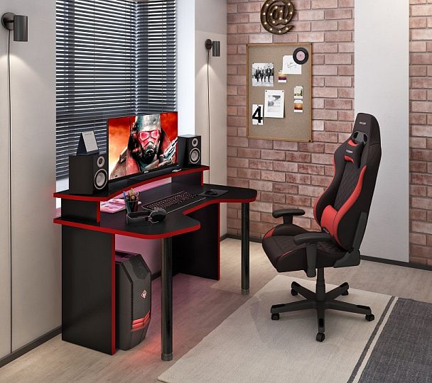 Стол компьютерный Домино Lite СКЛ-Игр140+НКИЛ140 - Вид 2