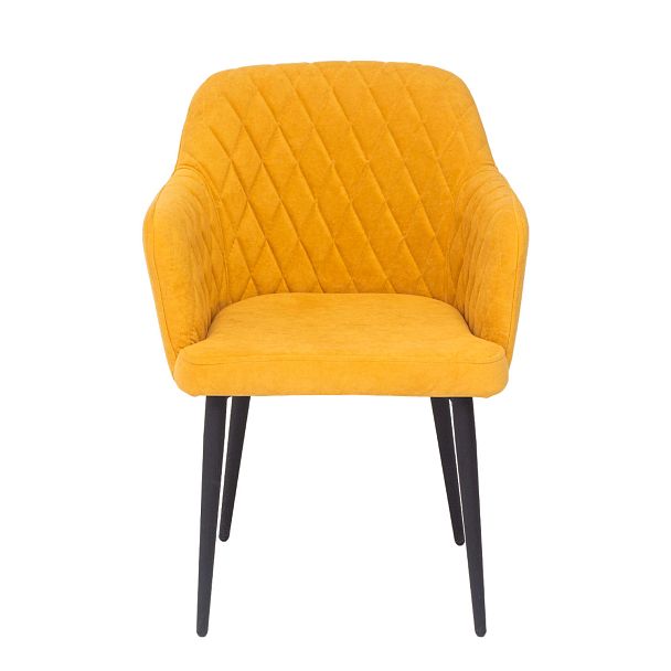 Стул Тюльпан, велюр желтый, ножки металл - Вид 3
