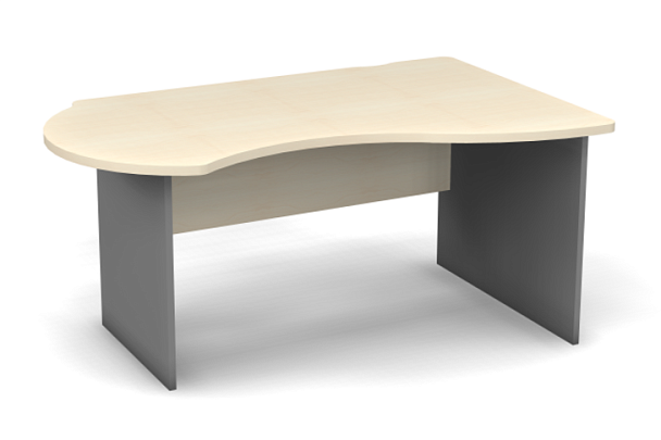 Стол асимметричный L,R 1600 Берлин Береза Майнау/Серый СА 160 - Вид 2