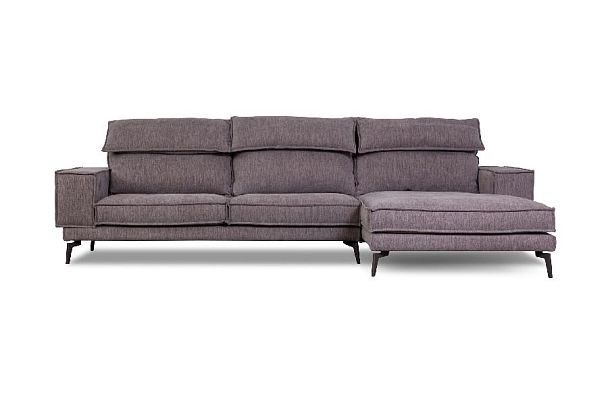 Диван ENZO с шезлонгом, рогожка, бежевый - Вид 2