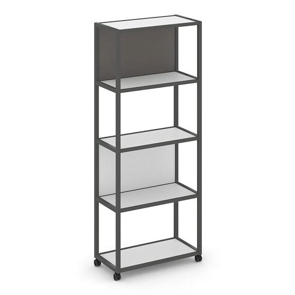 Shelf Mobile Стеллаж 5 уровней 1 секция VR.LT-STK-503.12 Белый Бриллиант/Металл Антрацит/W-26 1200*400*2000 - Вид 1