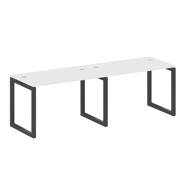 Metal System Quattro Р. ст. на 2 раб. места на О-образном м/к 50БО.СМ-2.2 Белый/Антрацит металл 2400*720*750 - Вид 1