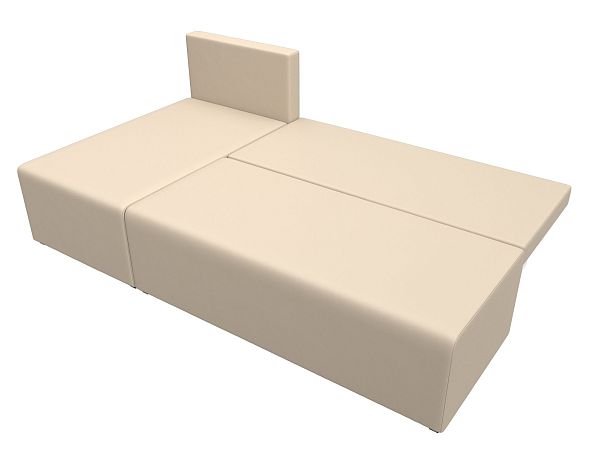 Угловой диван Поло левый (полностью экокожа бежевая) - Вид 8