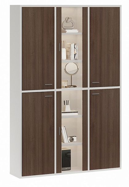 Шкаф-витрина Домино СУ(ш3в2)+4ФГ+2ФС Белый/Шамони - Вид 2