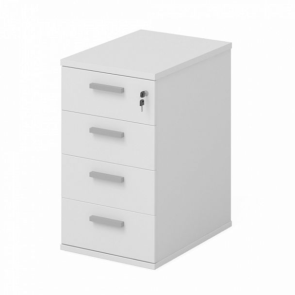 Тумба приставная (ДСП) с ящиками "Тандем-А" ПК-ТНА-ТМП44Х60У-В6-76 белый - Вид 1