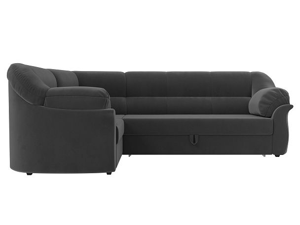 Диван угловой Карнелла левый (полностью велюр серый) - Вид 2