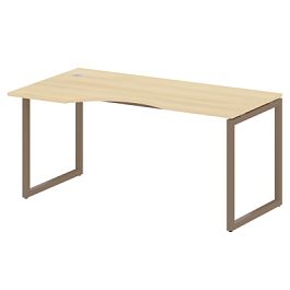 Metal System Quattro Стол криволинейный левый на О-образном м/к 40БО.СА-1 (L) Акация/Мокко металл 1600*900*750 - Фото предпросмотра