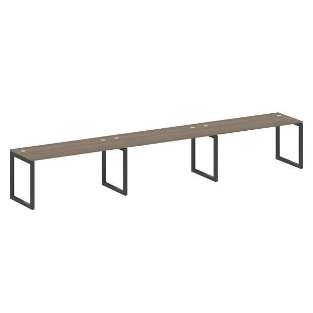 Metal System Quattro Р. ст. на 3 раб. места на О-образном м/к 50БО.СМ-3.4 Вяз/Антрацит металл 4800*720*750 - Вид 1