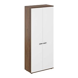 Гардероб 800х400х1955, з.ст HDF / корпус: дуб модена; фасады: белый Сигма / Sigma - Фото предпросмотра