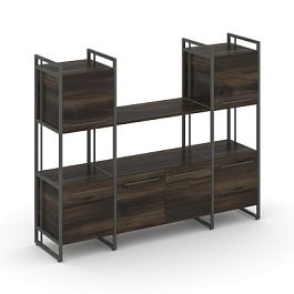 Rift Шкаф комбинированый RF.NS-002 Дуб Мали/Металл Антрацит 1598*396*1286 - Фото предпросмотра