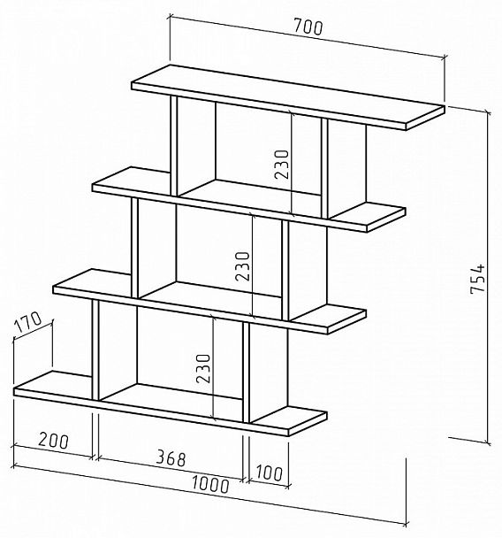 Полка навесная Лайт-3 - Вид 2