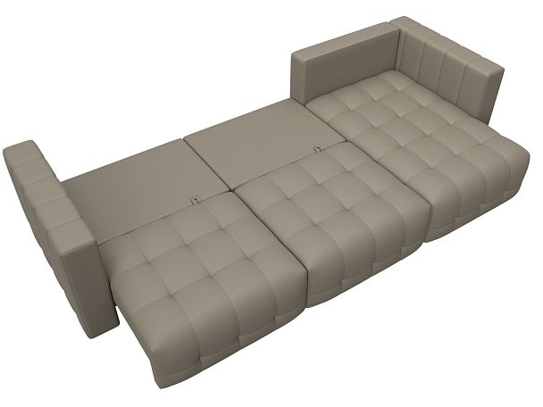 Диван угловой Лига-052 НПБ Лонг угол универсальный Экокожа бежевый - Вид 9