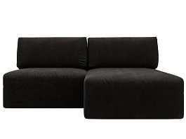 Диван угловой модульный Лига-060 НПБ угол универсальный Велюр коричневый - Фото предпросмотра