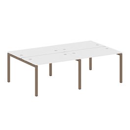 Metal System Quattro Р. ст. на 4 раб. места на П-образном м/к 50БП.СМ-4.2 Белый/Мокко металл 2400*1475*750 - Фото предпросмотра