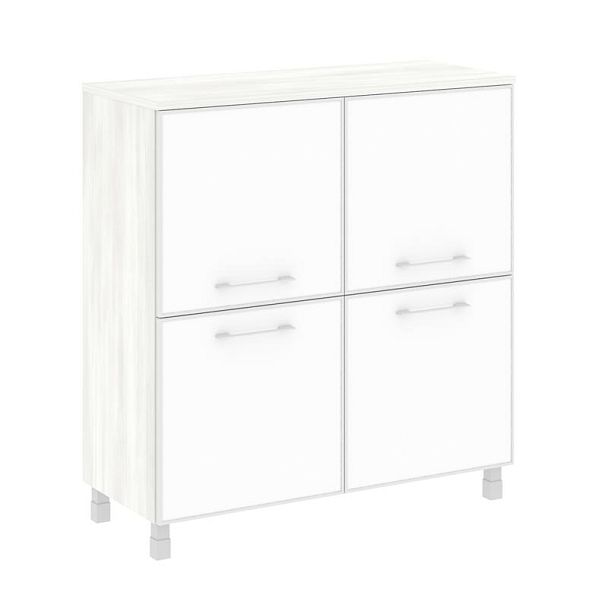 Ялта Шкаф квадратный LT.SD-1.2 R white Снежная Патина/Стекло White 1098*452*1168 - Вид 1