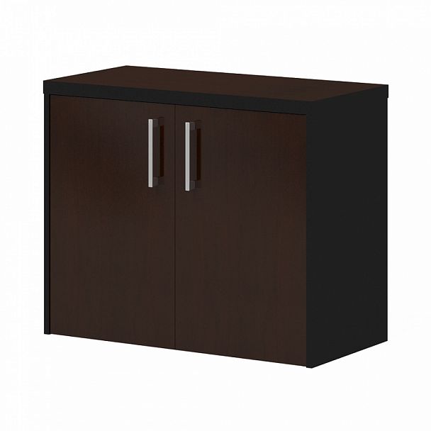 Шкаф низкий "Парламент" ПК-ПРЛ-Ш75Х90/Н-В1-981 темный орех - Вид 1