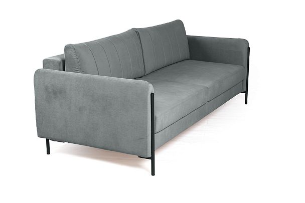 Barcelona диван-кровать трехместный прямой, велюр серый - Вид 9
