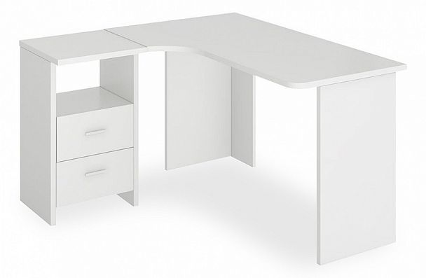 Стол письменный Нельсон Lite СКЛ-Угл 130 Белый левый - Вид 1
