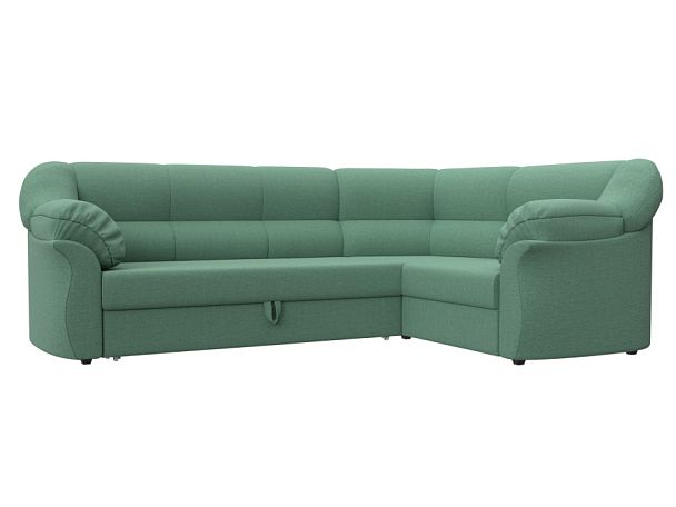 Диван угловой Карнелла правый угол Рогожка зеленый - Вид 1